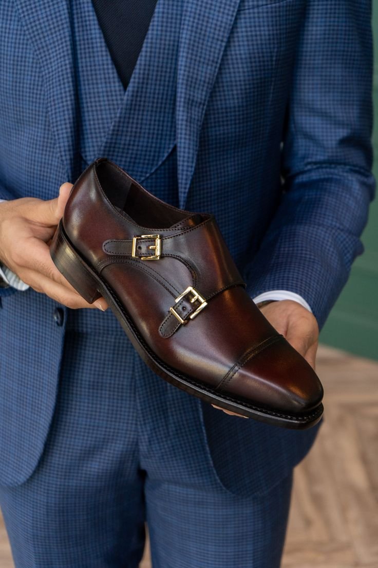 Oxblood Double Monk Strap Dress Shoes – Handcrafted Luxury Footwear
